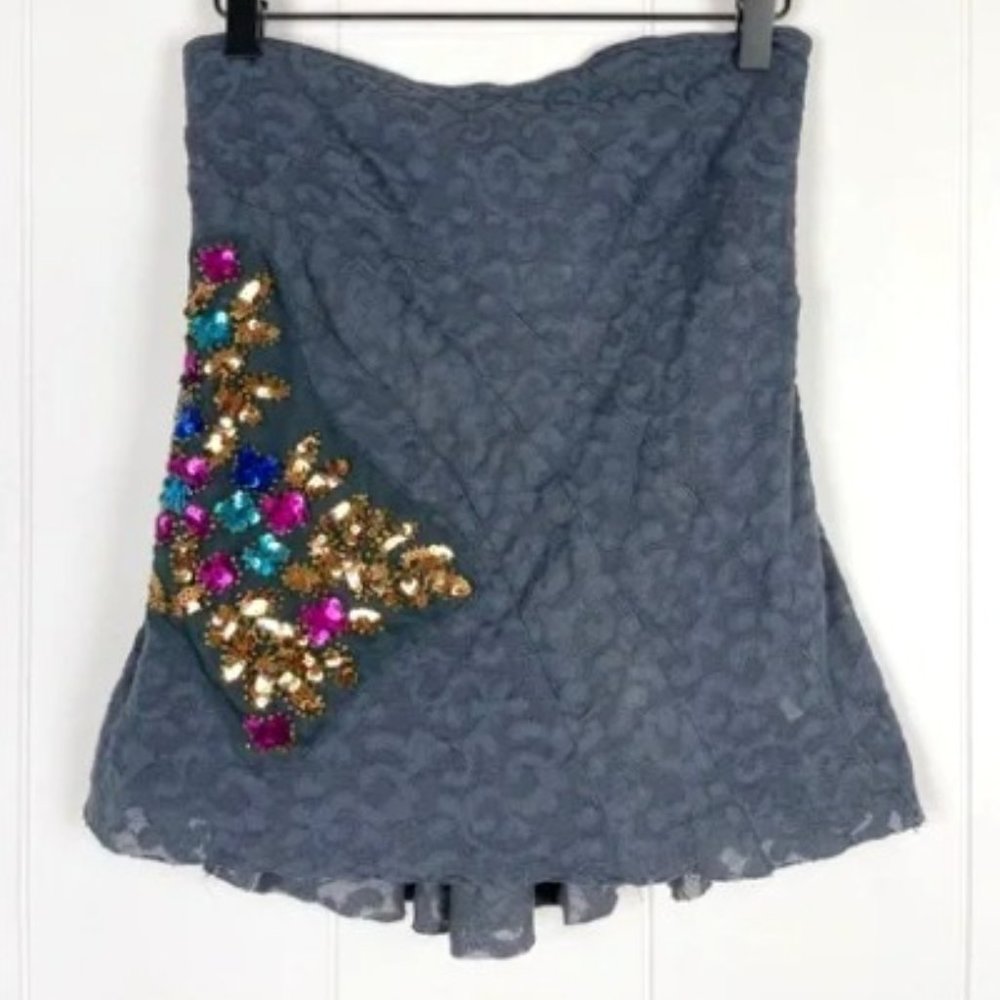 Vintage Free People Sequin Embellished Peplum Top
